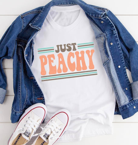 White Just Peachy Vintage Graphic Tee