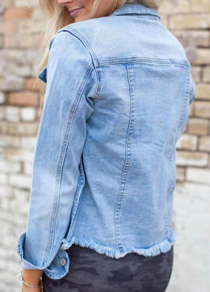 KanCan Distressed Denim Jean Jacket