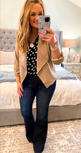 Taupe Classic Solid Blazer