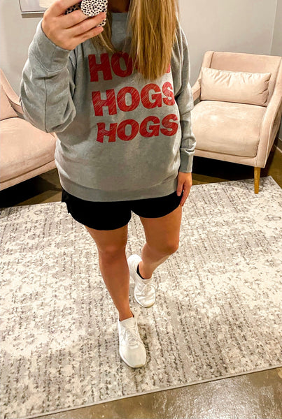 Hogs Hogs Hogs Cozy Sweatshirt Ash Grey