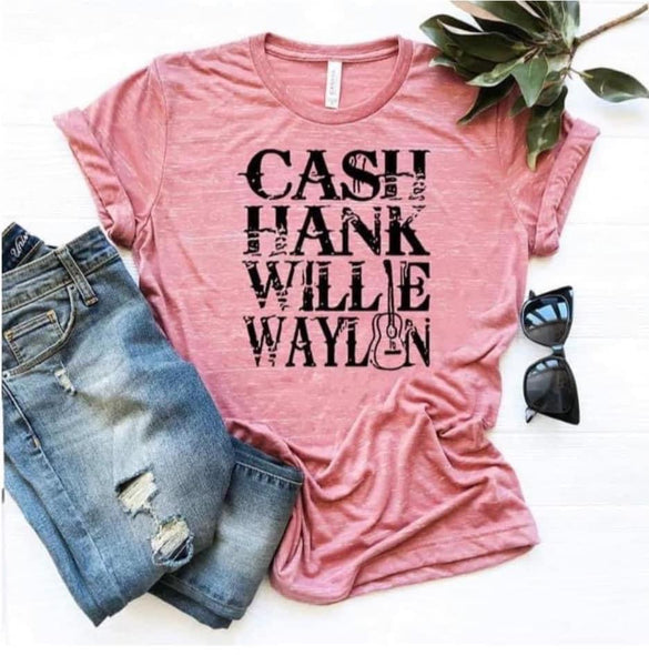 Cash Hank Willie Waylon Tee