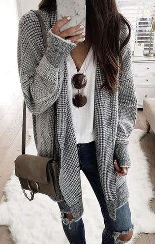 Chunky Knit Cardigan Grey