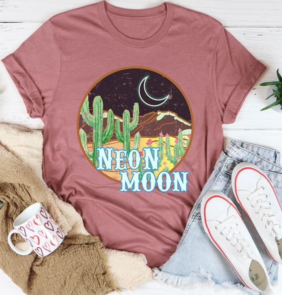 Mauve Neon Moon Vintage Graphic Tee