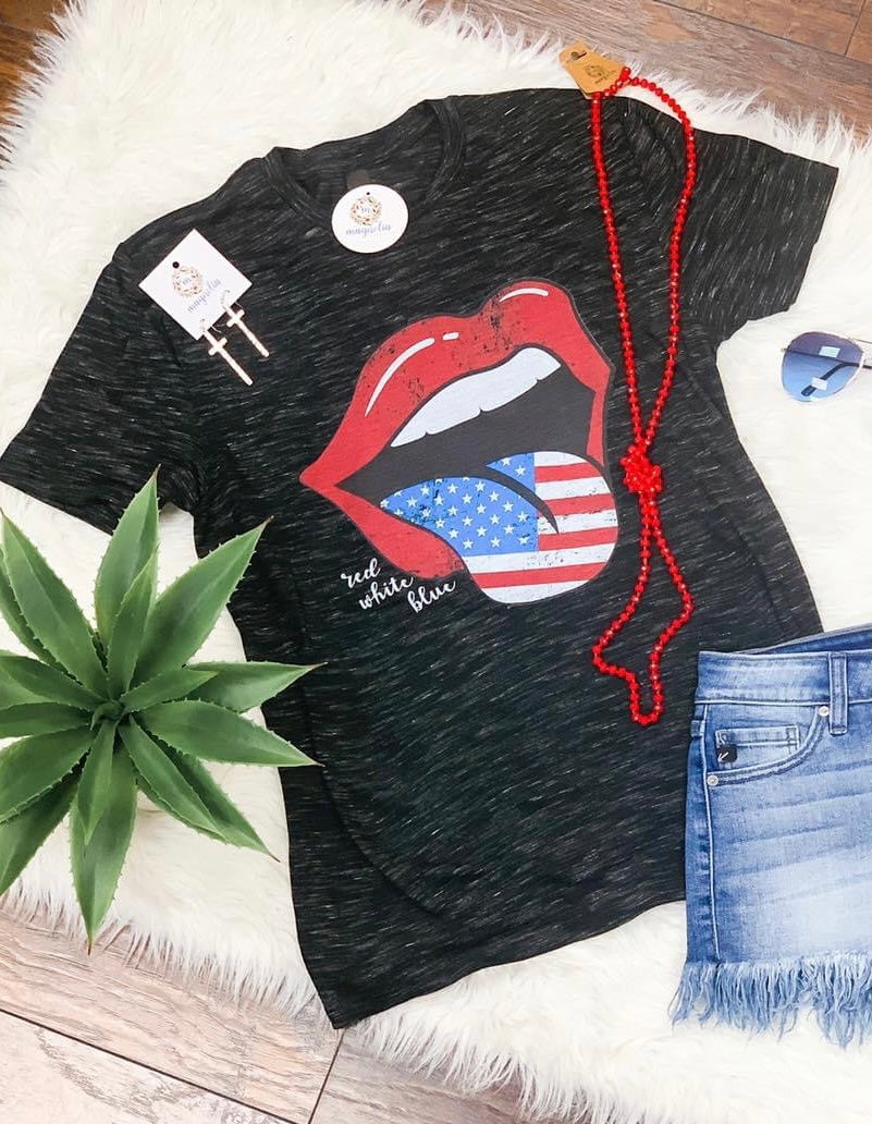 Red White & Blue Rolling Stone Tee