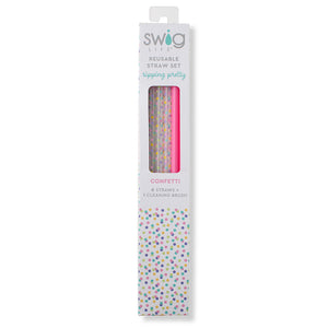 SWIG Confetti + Pink Straw Set