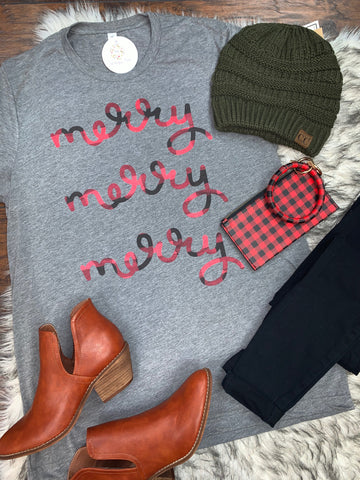 Merry Merry Plaid Christmas Tee