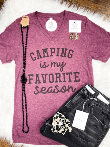 Berry Camping Is My Favorite Season V Neck Tee