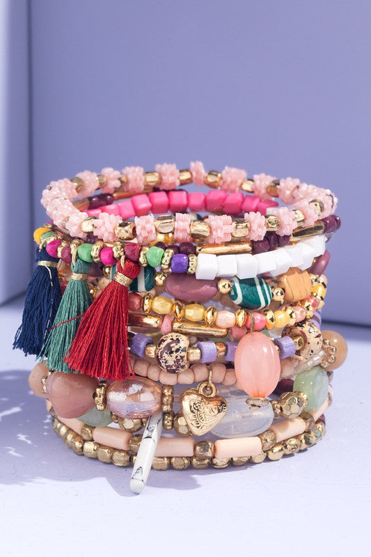 Multi Layered Beads Bracelet Set