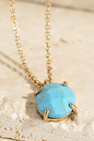 Natural Stone Charm Necklace
