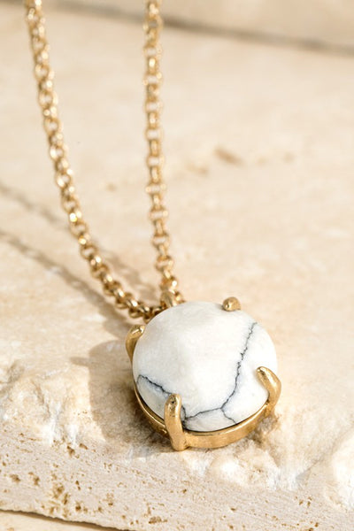Natural Stone Charm Necklace