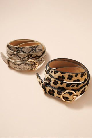 Animal Print Skinny Belt