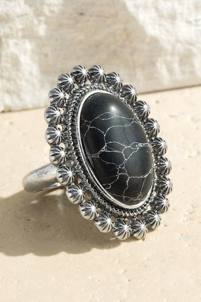 Semi Precious Stone Blossom Ring