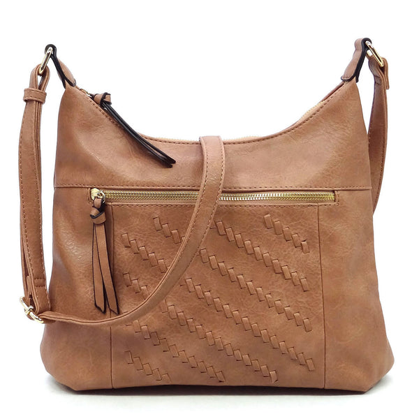 Blush Front Whipstitch Detail Crossbody