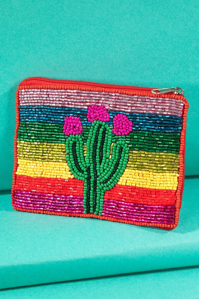 Beaded Cactus Pouch