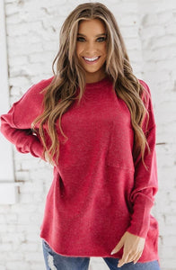 Denver Solid Sweater Heather Berry