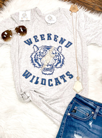 Weekend Wildcats Vintage Style Graphic Tee