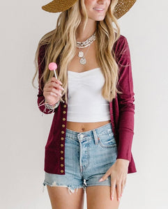 Snap Cardigan Wine