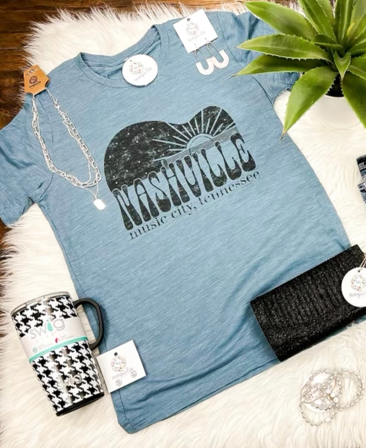 Nashville Music City Vintage Graphic Tee