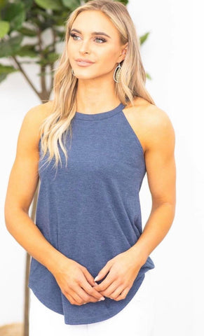 Navy Frost Super Soft Rockstar Tank Top