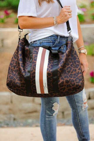 Brown Leopard Neoprene Weekender Bag