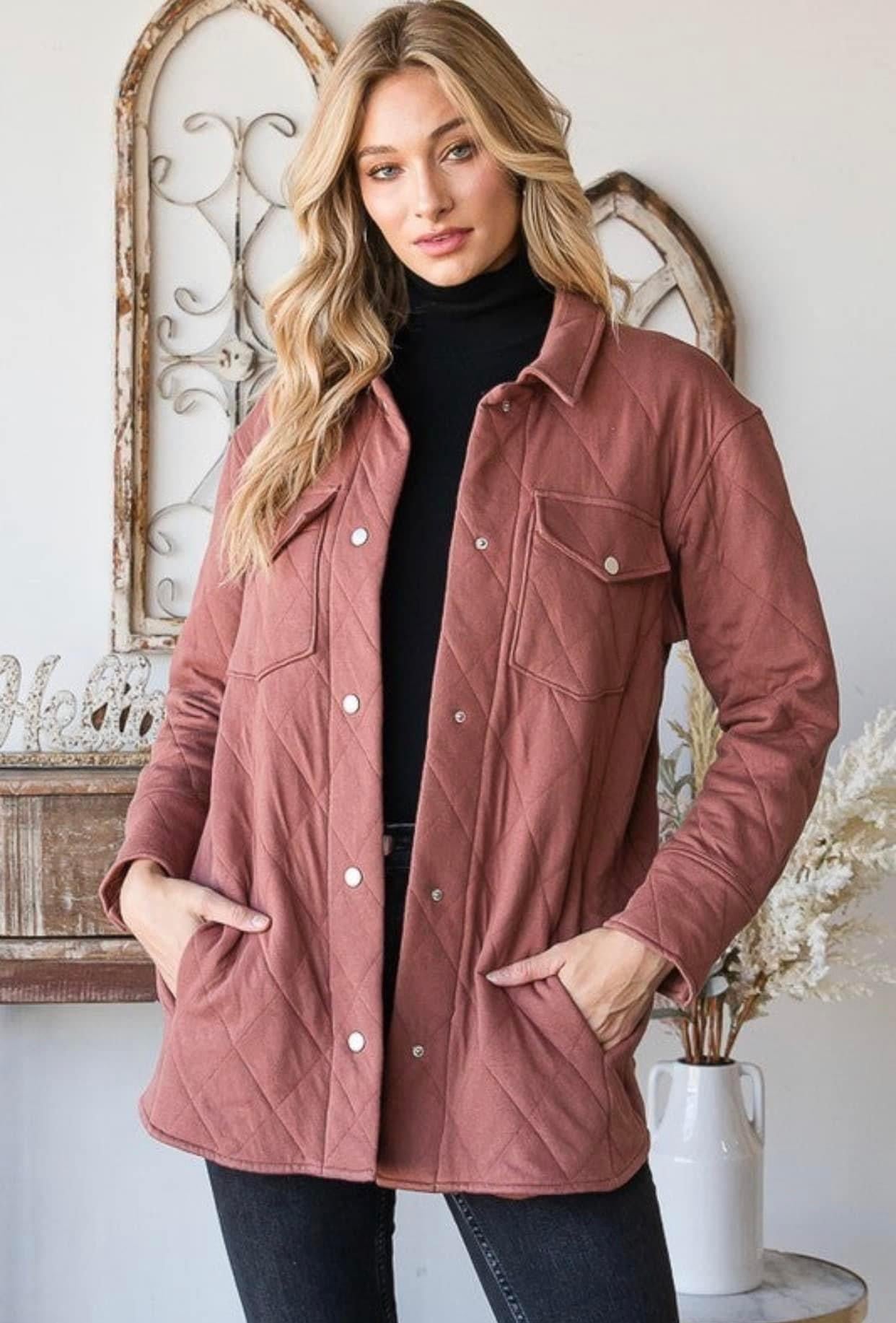 Sienna Quilted Button Down Shirt Jacket