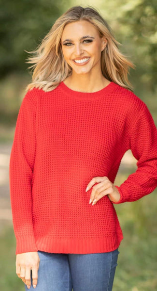 Austin Knit Sweater Ruby Red