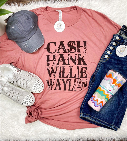Cash Hank Willie Waylon Tee