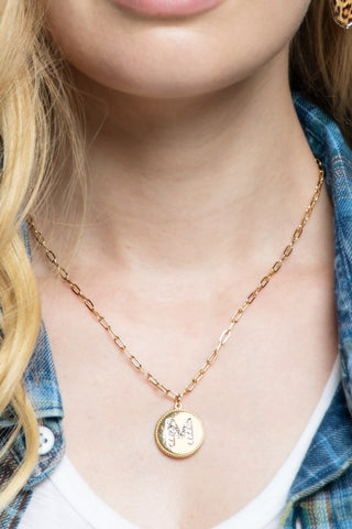 Gold Crystal Initial Necklace