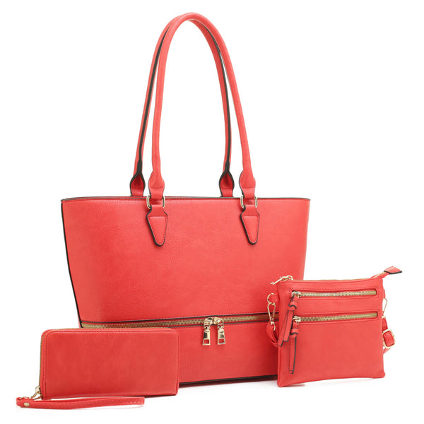 3-In-1 Red Tote Set