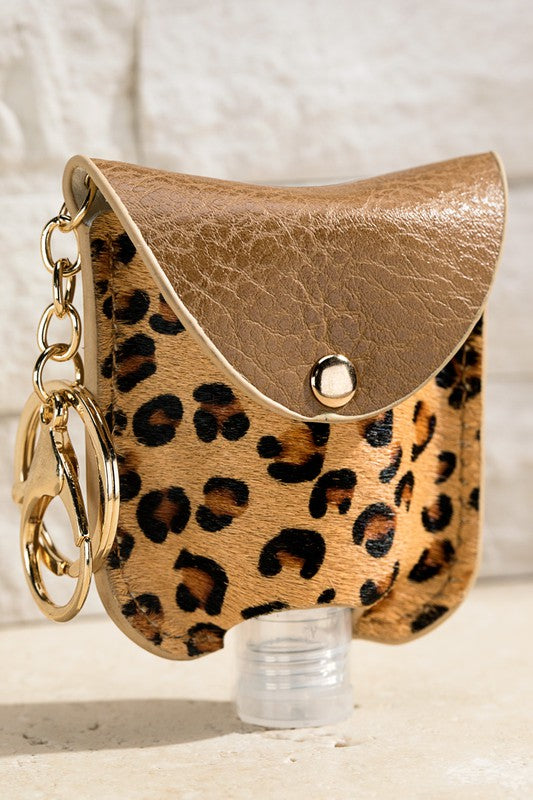 Leopard Refillable Sanitizer Keychain