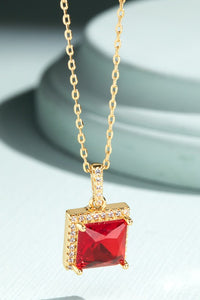Square Glass Pendant Necklace