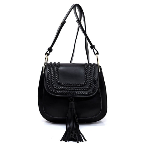 Braid Detail Tassel Crossbody